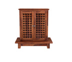 Sheesham Wood Pooja Mandir with Jaali Doors