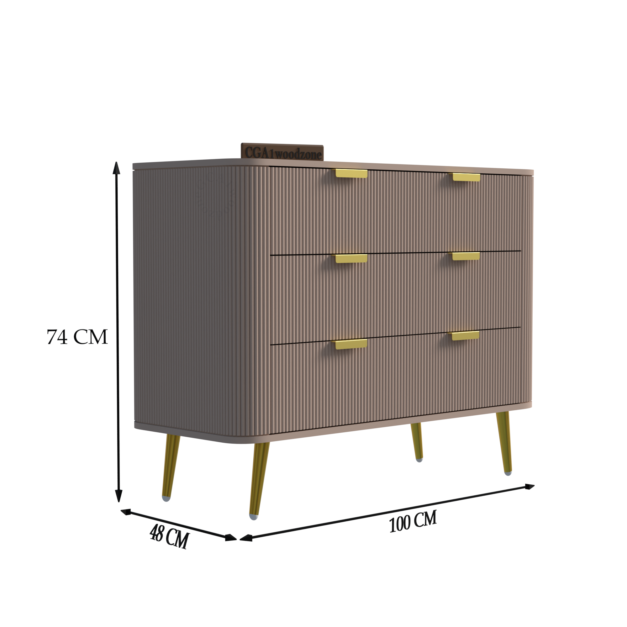 Softloom RR  3 DRAWER CHEST -TAUPE Softloom