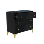 Softloom 3 drawer chestor-black | 5 Years Warranty