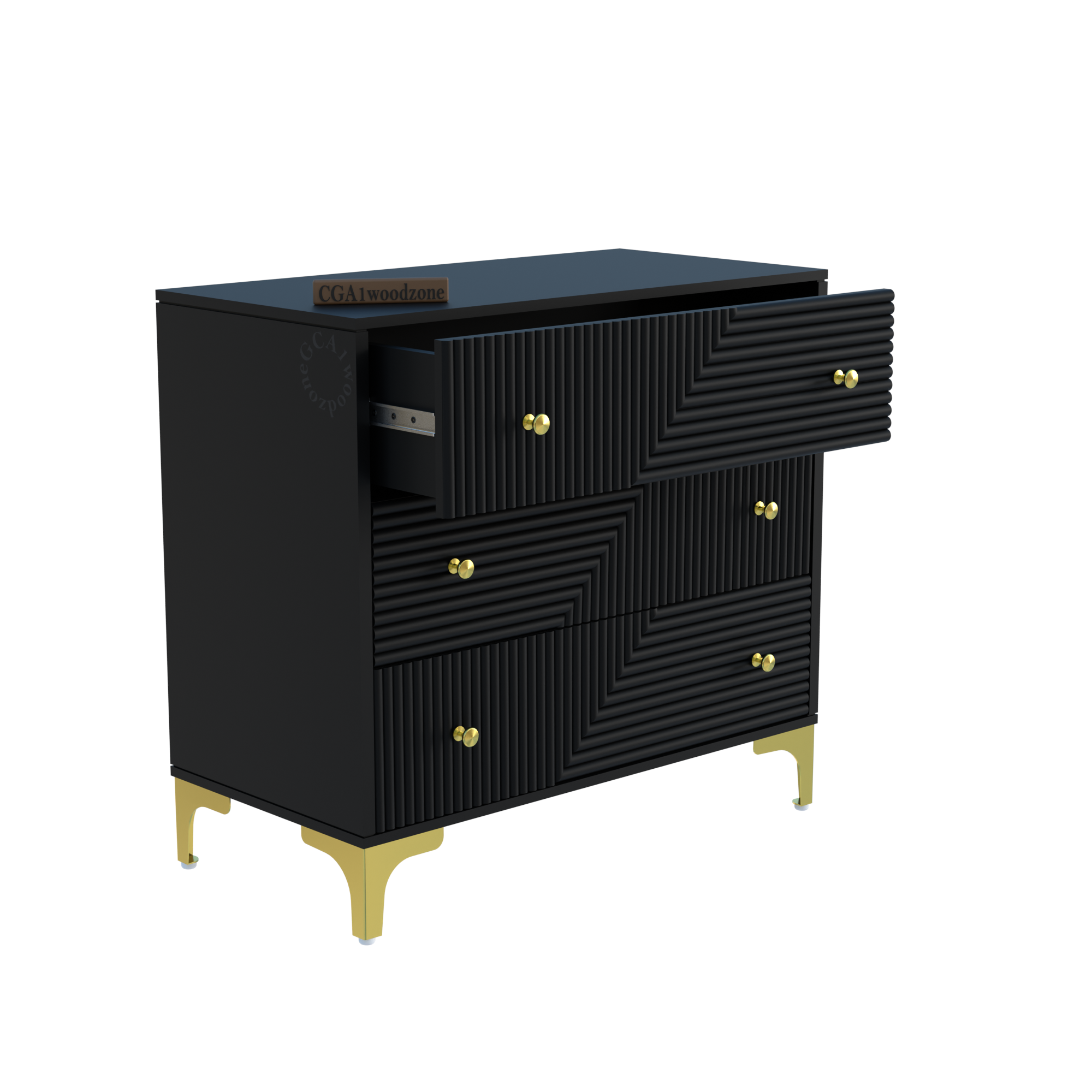 Softloom 3 drawer chestor-black | 5 Years Warranty
