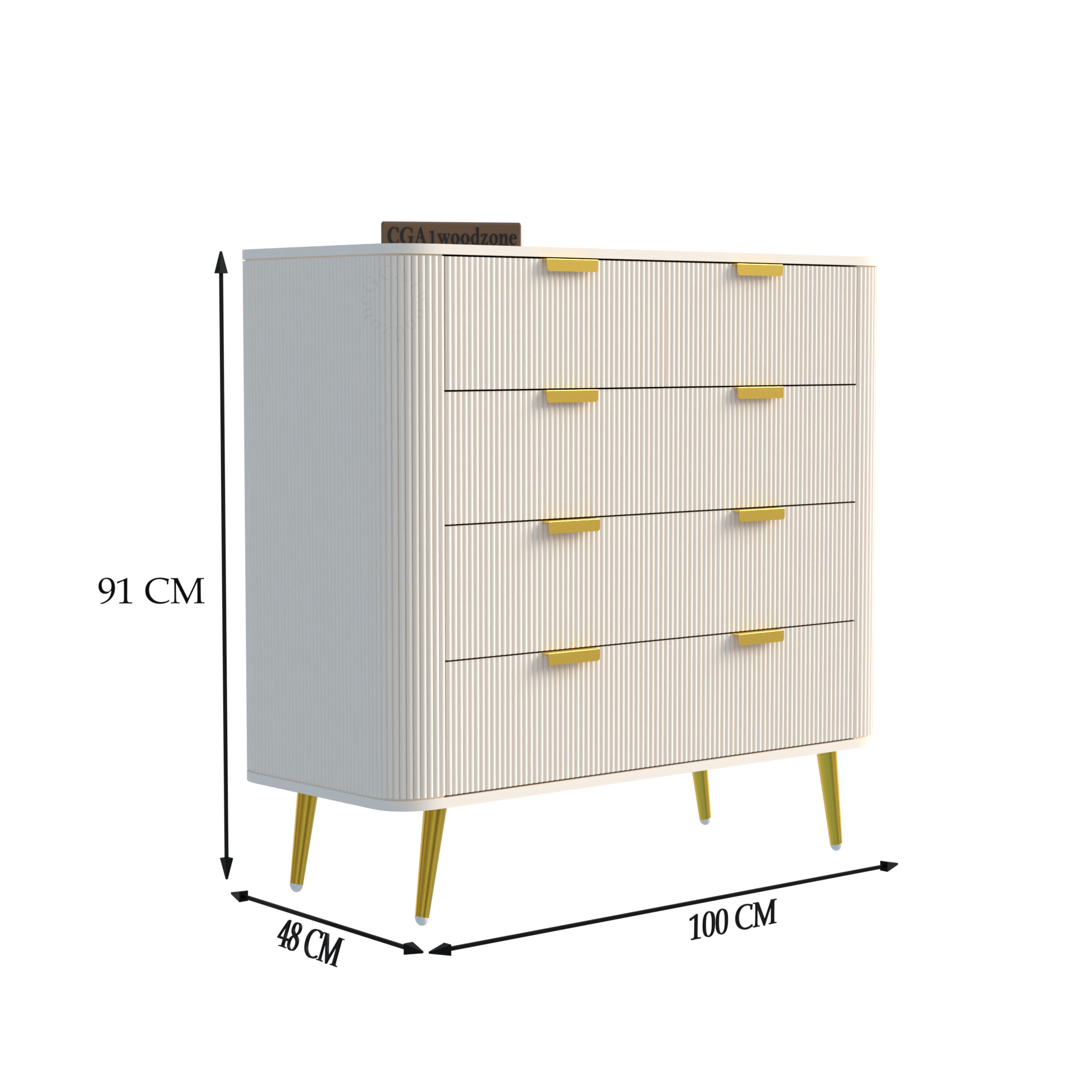 Softloom 5 DRAWER CHESTOR -WHITE Softloom