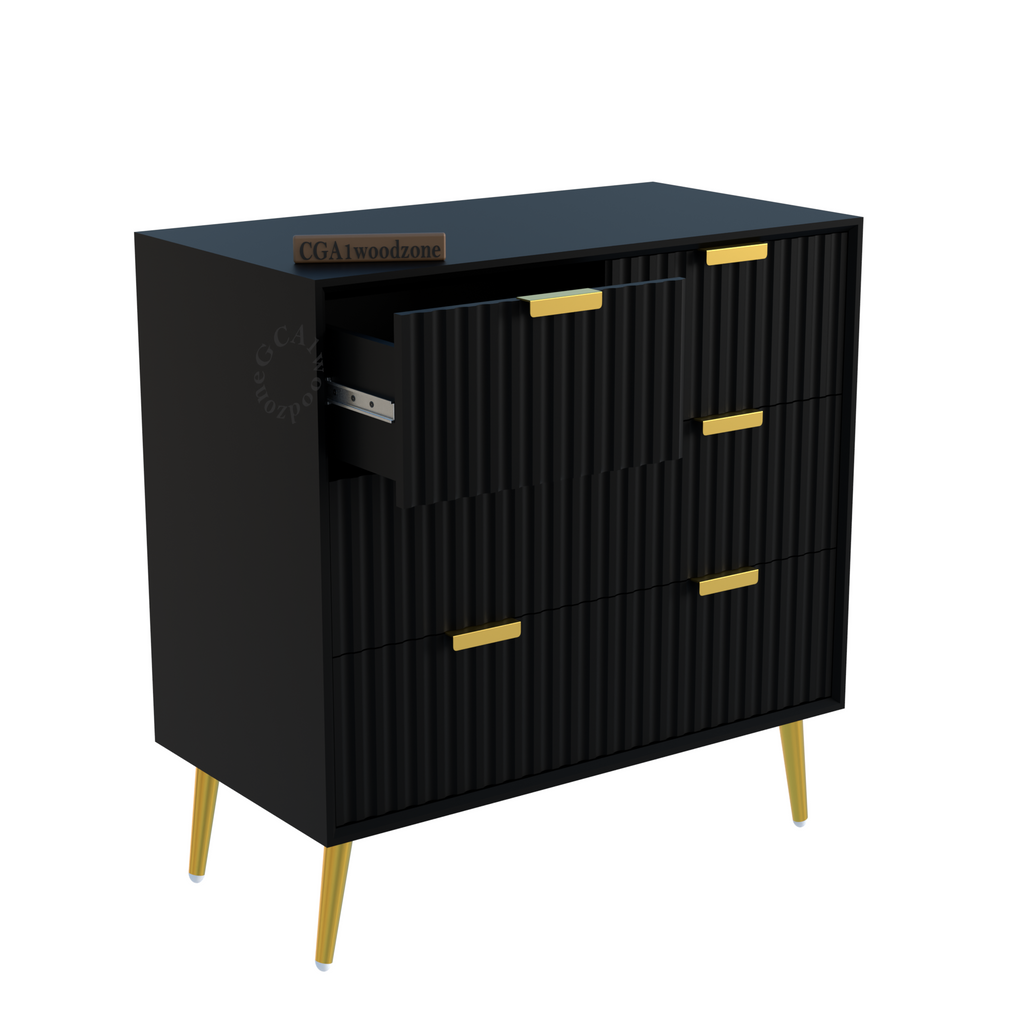 Softloom 4 DRAWER CHEST -BLACK Softloom