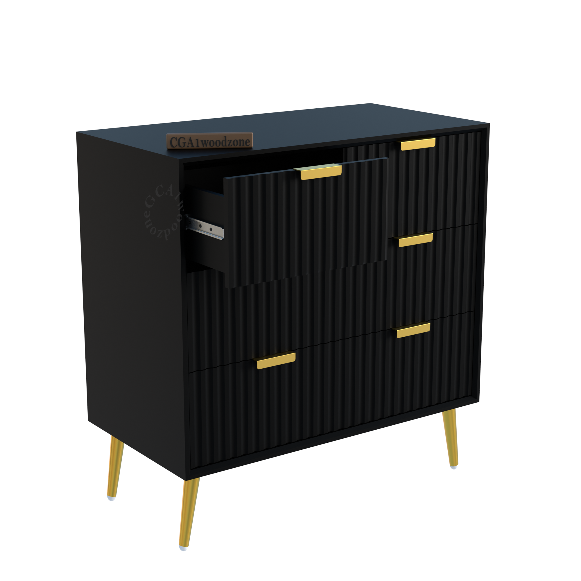 Softloom 4 DRAWER CHEST -BLACK Softloom