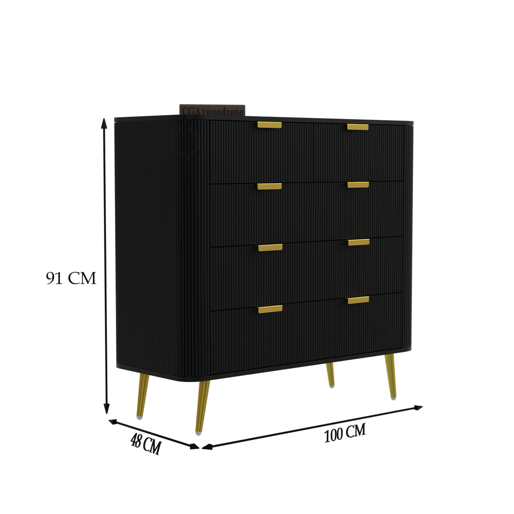 Softloom 5 DRAWER CHESTOR -BLACK Softloom