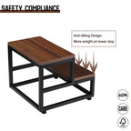 Sheesham Wood & Metal 2-Step Stool for Kitchen