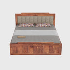 Modern Wooden Queen size Bed with Storage | 3 Years Warranty