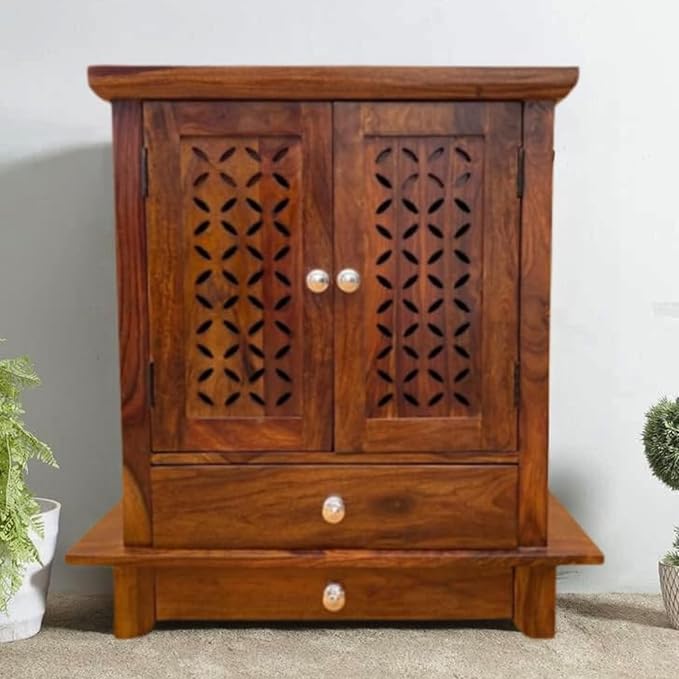 Solid Sheesham Wood Handcrafted Pooja Mandir