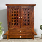 Solid Sheesham Wood Handcrafted Pooja Mandir