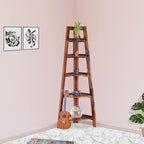 Solid Sheesham Wooden Corner Bookshelf