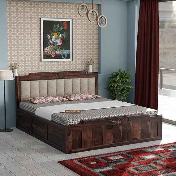 Wooden Queen size Bed with Storage for Bedroom | 3 Years Warranty