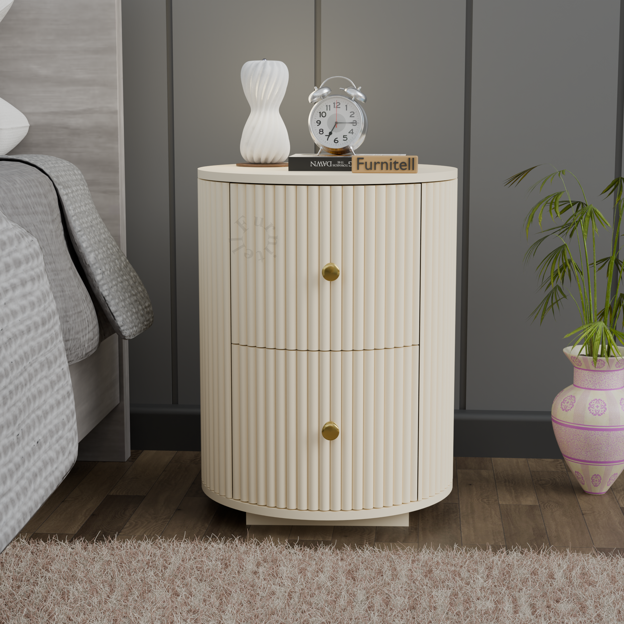 Softloom BED SIDE TABEL-WHITE Softloom