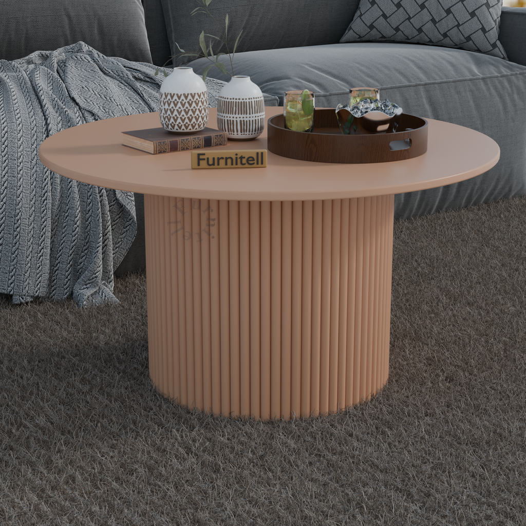 Softloom Modern Round Solid Wood Coffee Table | 5 Year Warrantry