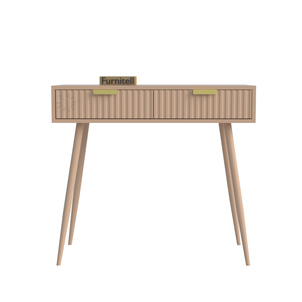 Softloom Modern Fluted Console Table with Drawer | 5 Year Warranty