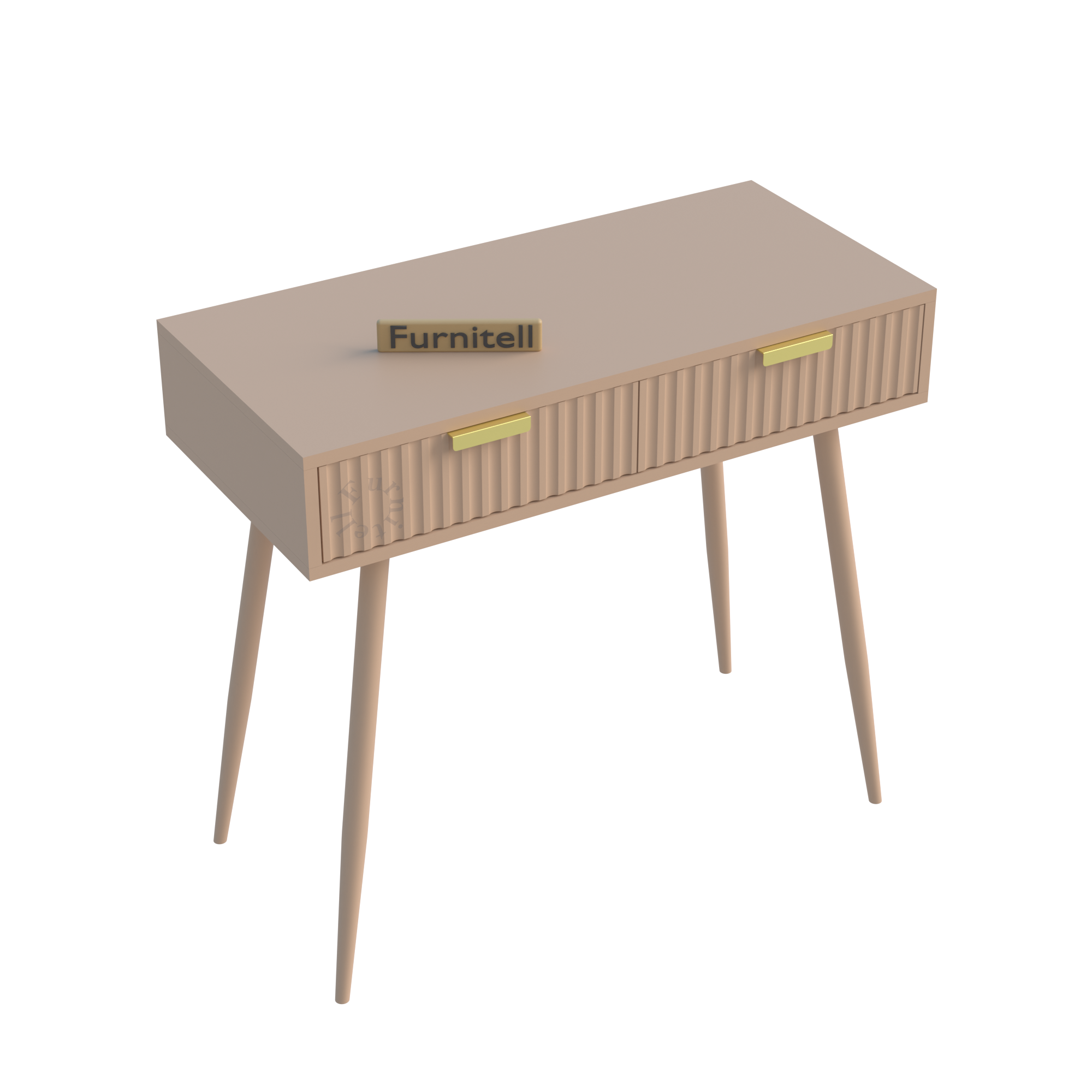 Softloom Modern Fluted Console Table with Drawer | 5 Year Warranty