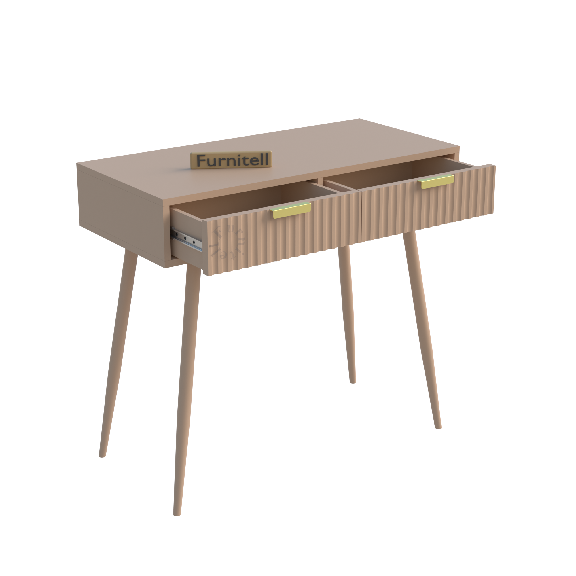 Softloom Modern Fluted Console Table with Drawer | 5 Year Warranty