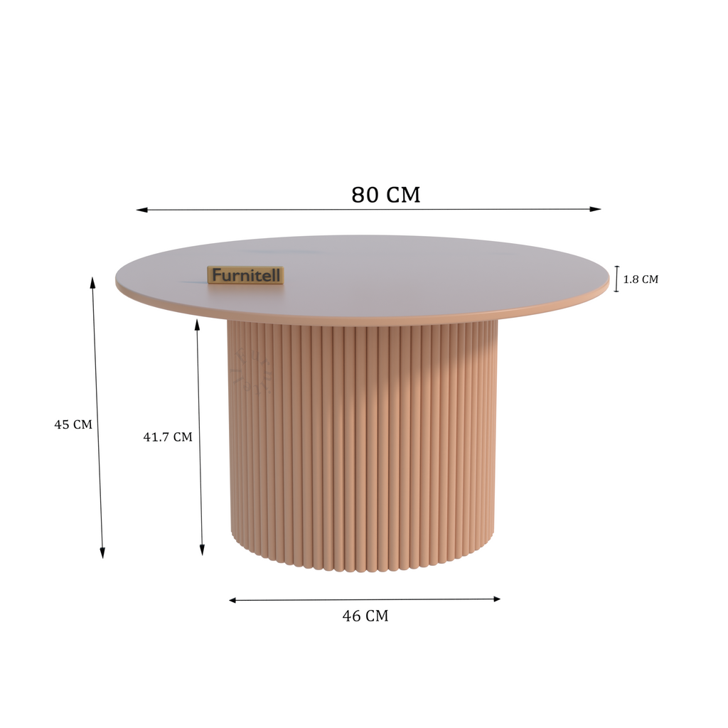 Softloom Modern Round Solid Wood Coffee Table | 5 Year Warrantry