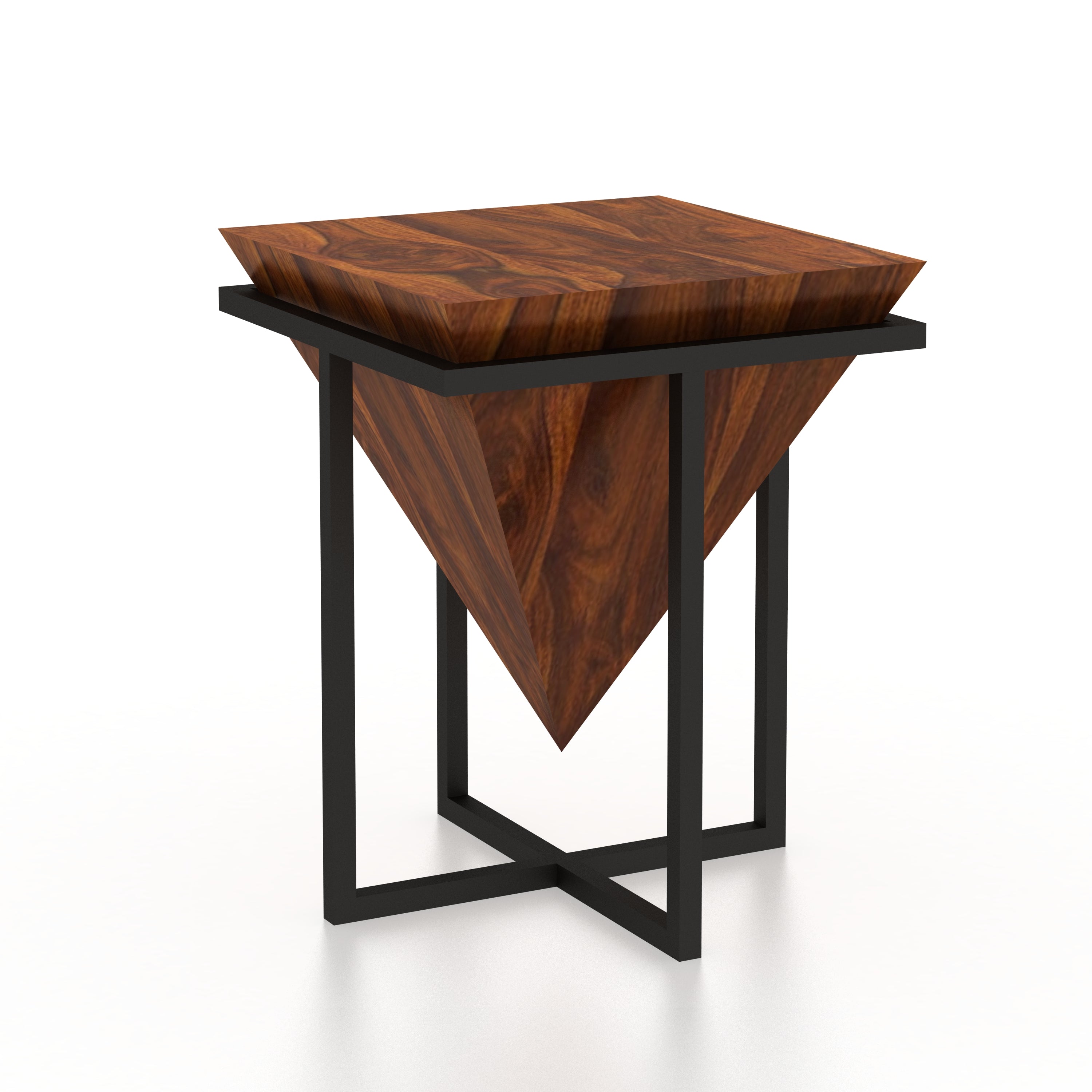 AURA Solid Sheesham Wood End Table - 3 Years Warranty