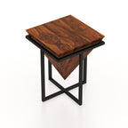 AURA Solid Sheesham Wood End Table - 3 Years Warranty