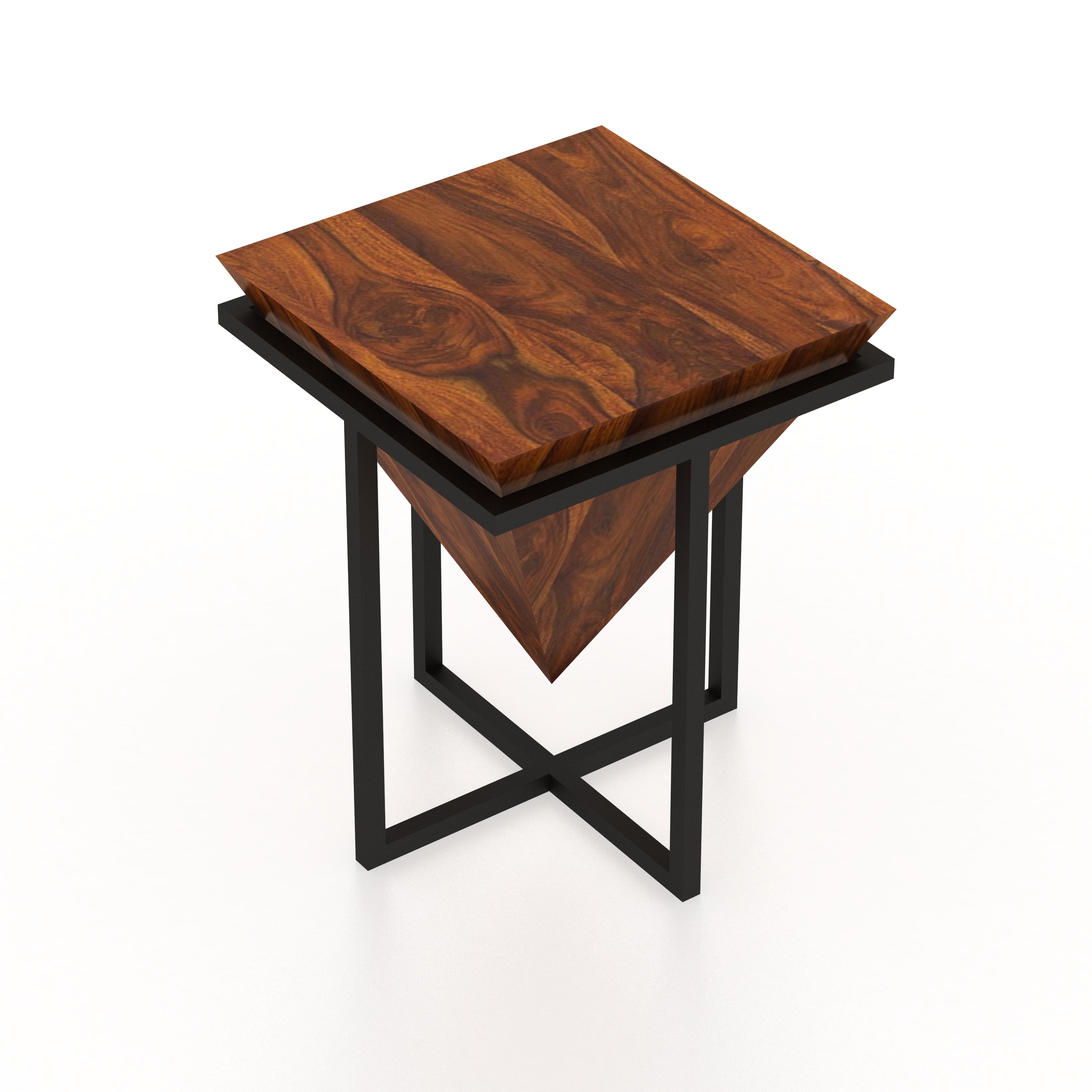 AURA Solid Sheesham Wood End Table - 3 Years Warranty