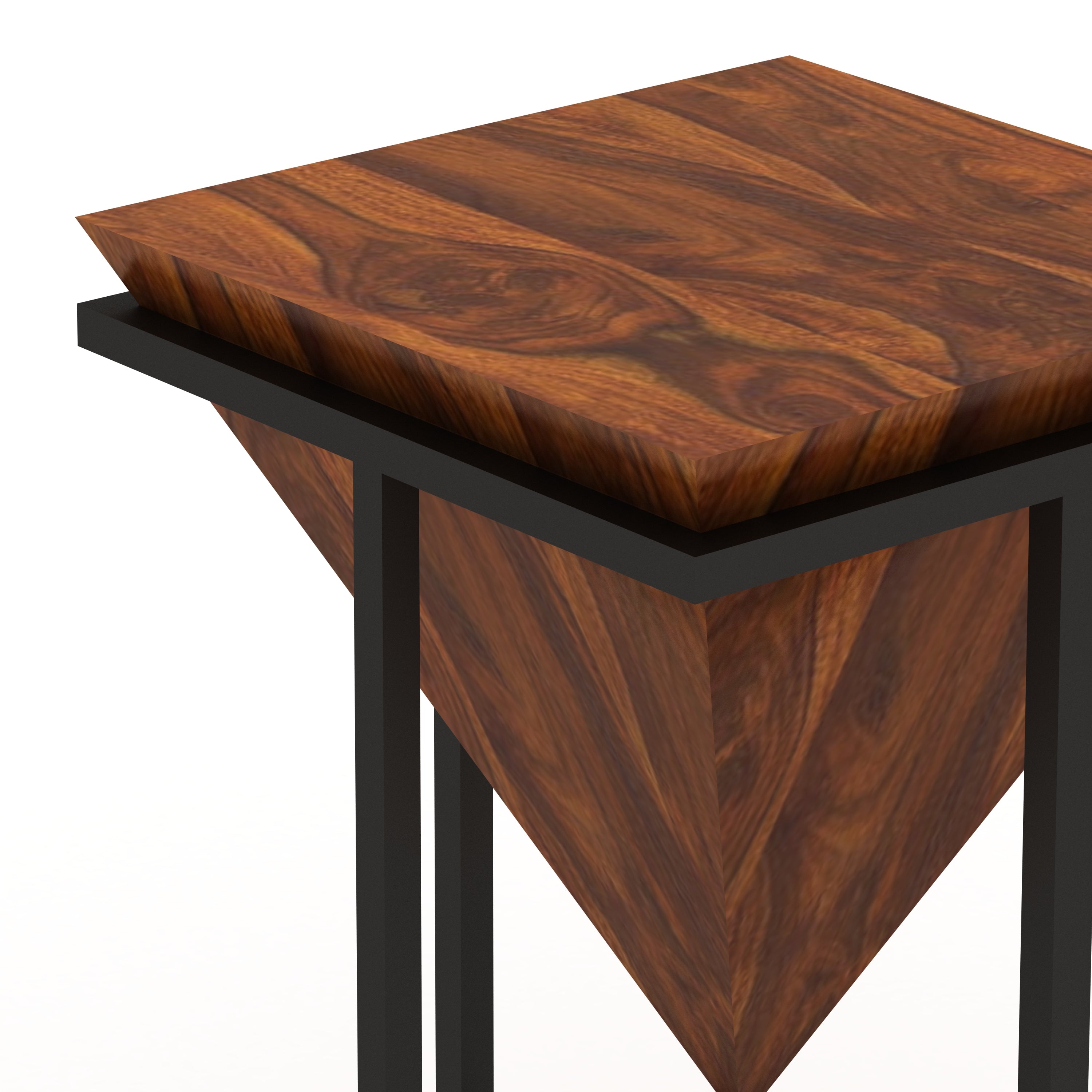 AURA Solid Sheesham Wood End Table - 3 Years Warranty