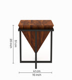 AURA Solid Sheesham Wood End Table - 3 Years Warranty