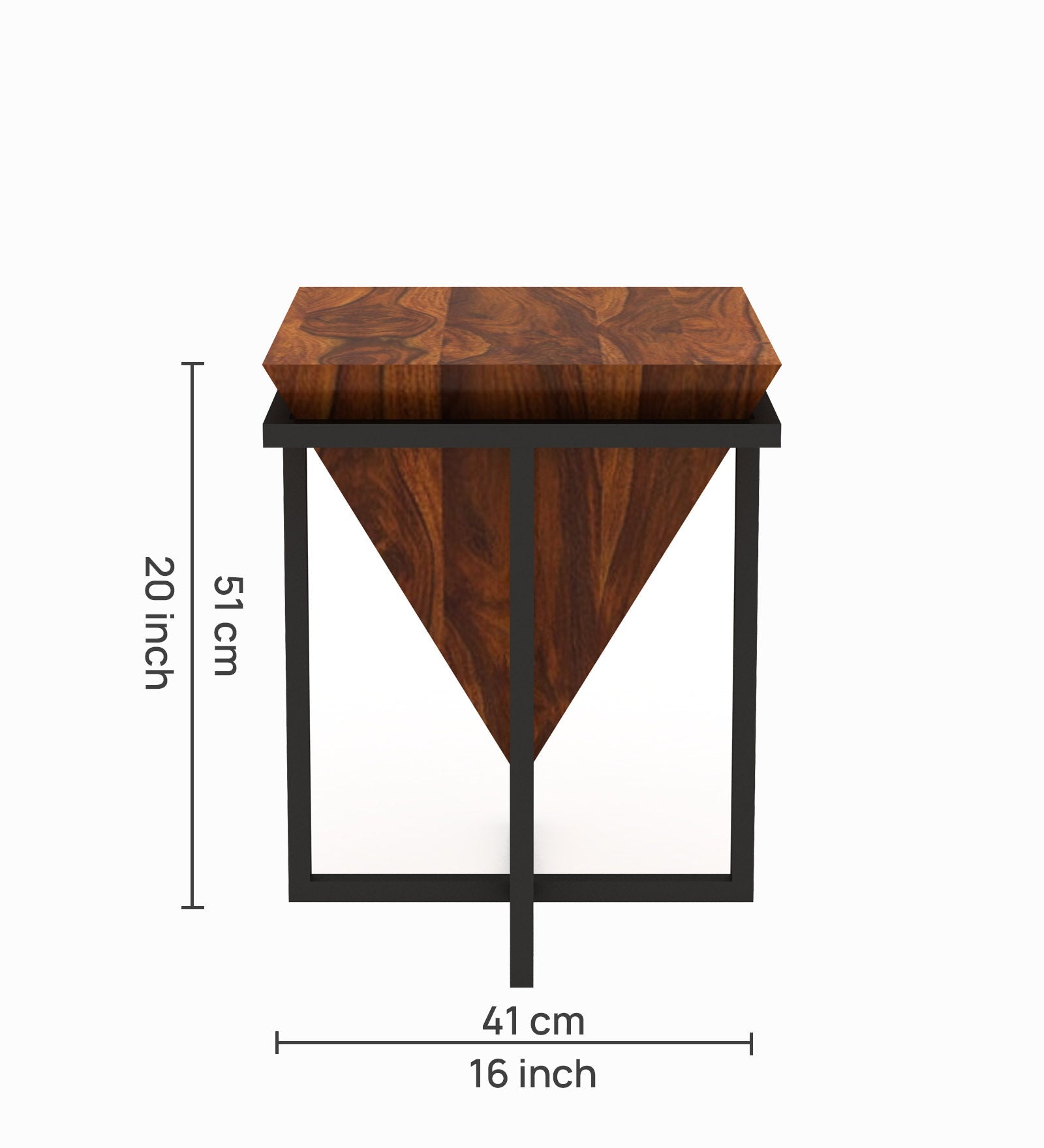 AURA Solid Sheesham Wood End Table - 3 Years Warranty