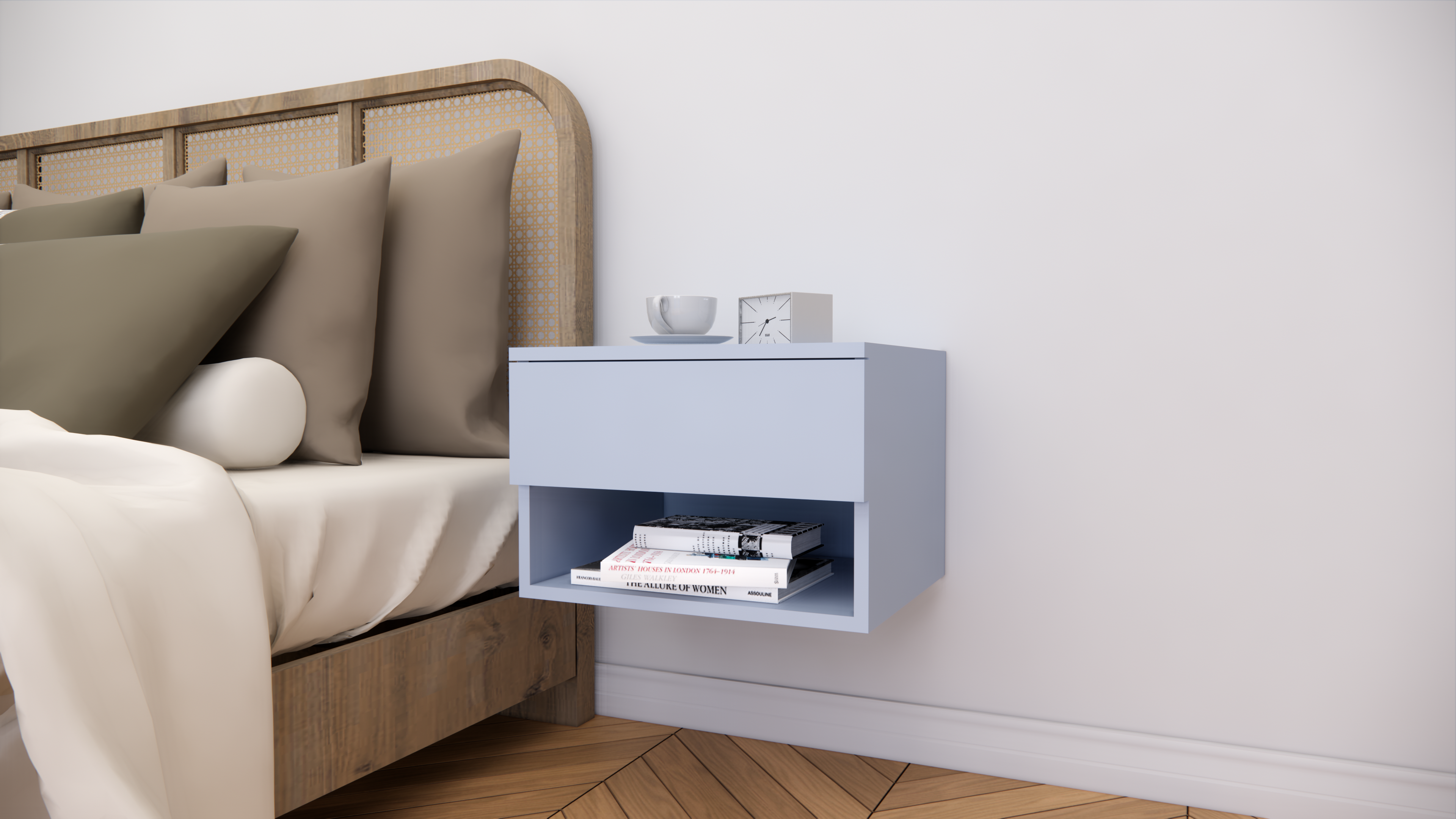 Softloom WELLMOUNT BED SIDE-GREY Softloom