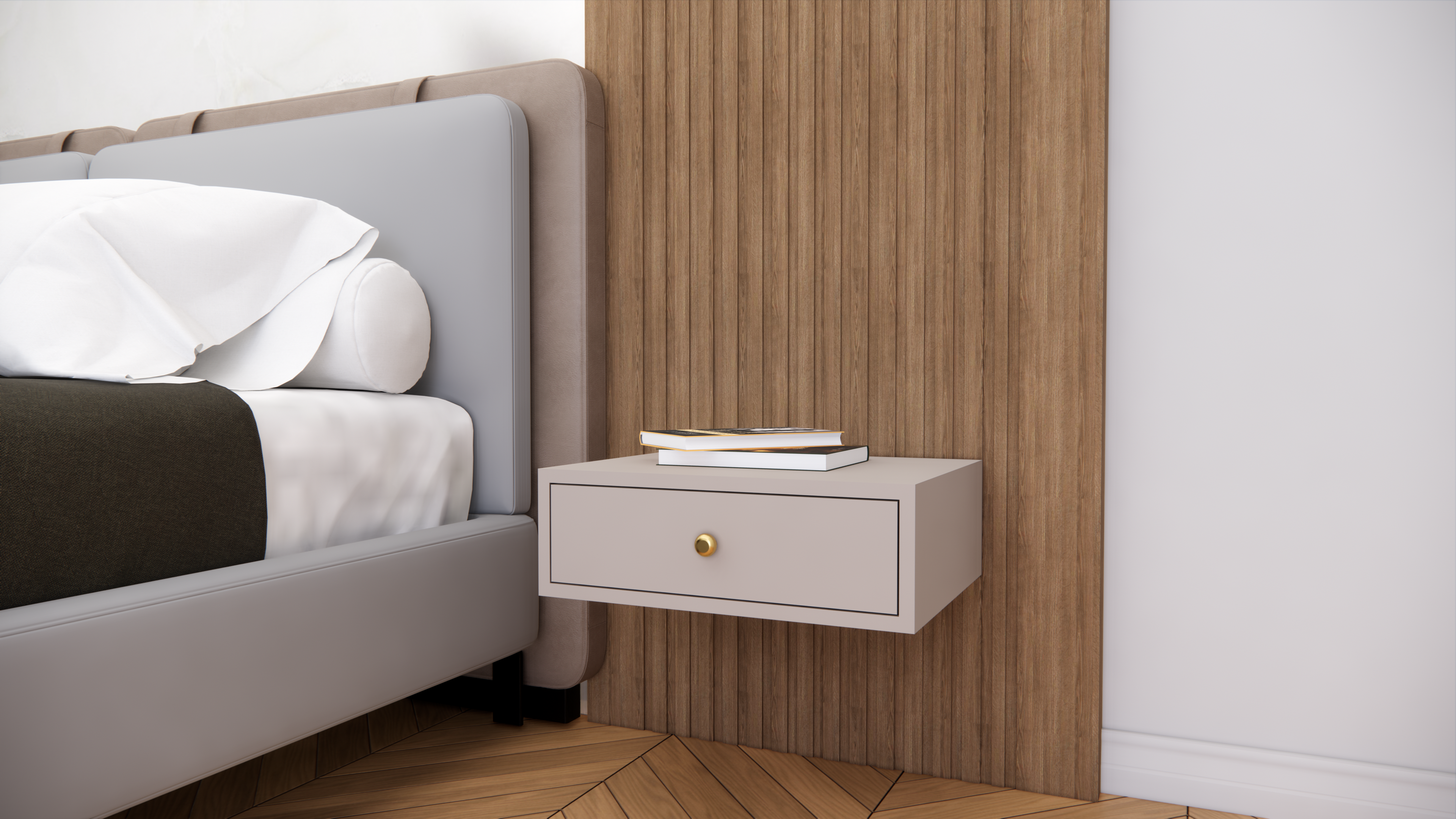 Softloom WELLMOUNT BED SIDE-BEIGE Softloom