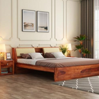 Modern Sheesham Wood King size Bed - 3 Years Warranty