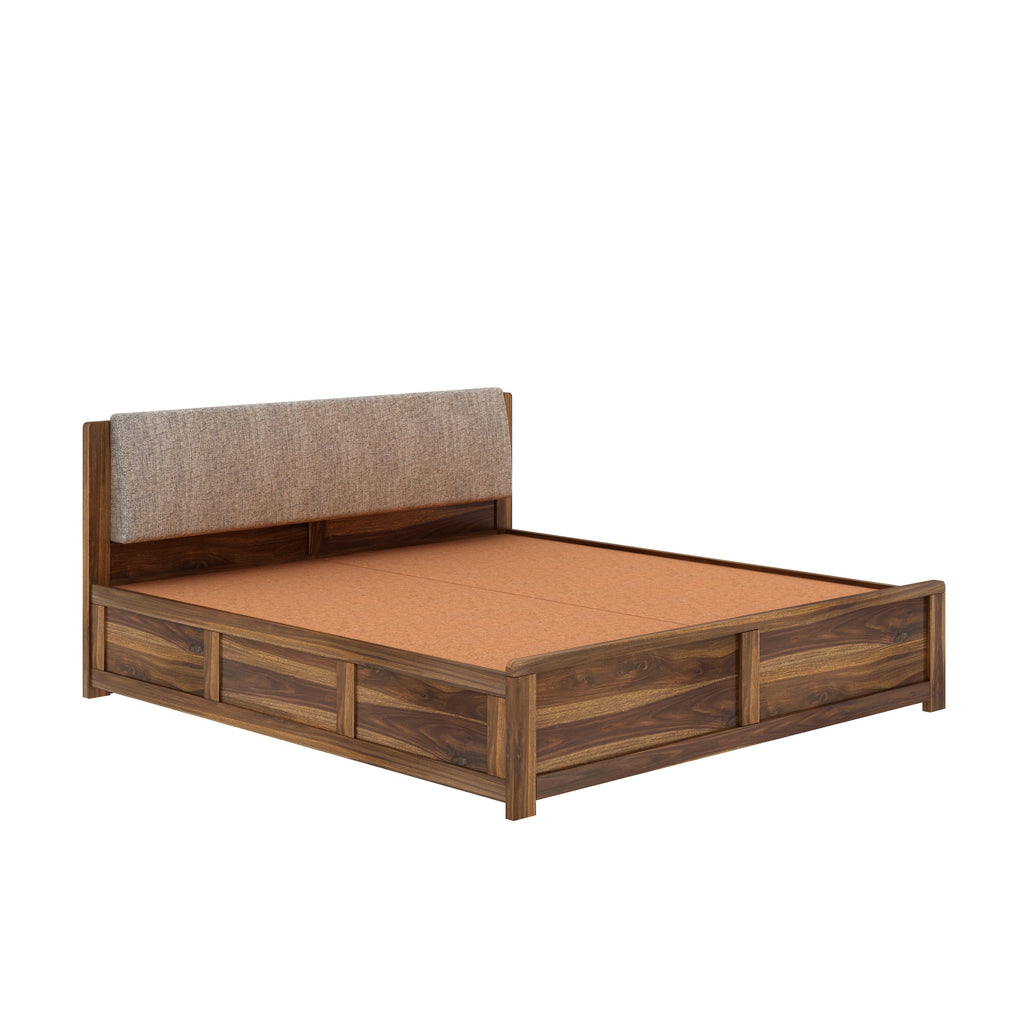 Boston Solid Sheesham Wood Bed With Box Storage - 3 years Warranty