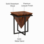 AURA Solid Sheesham Wood End Table - 3 Years Warranty