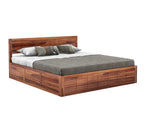 Solid Sheesham Wood King Size Bed with Box Storage - 3 Years Warranty