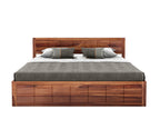 Solid Sheesham Wood King Size Bed with Box Storage - 3 Years Warranty