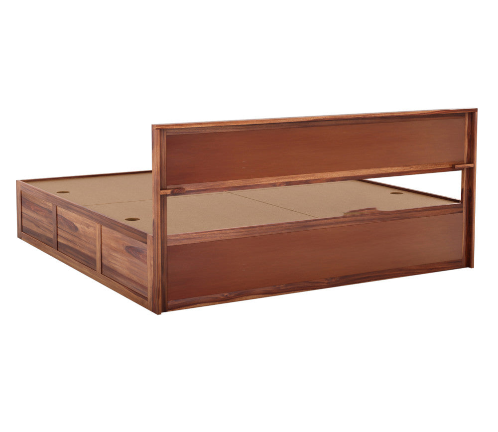 Solid Sheesham Wood King Size Bed with Box Storage - 3 Years Warranty