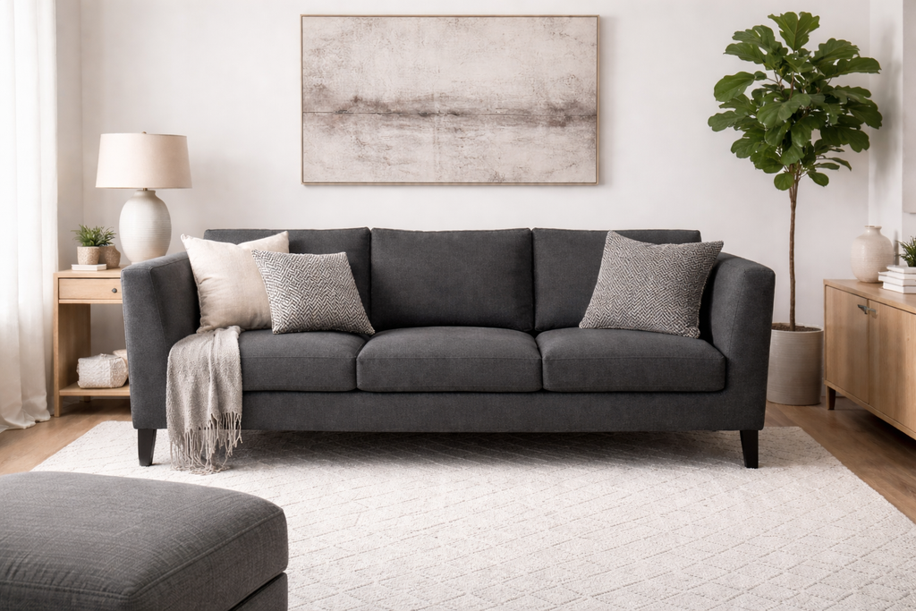 MANALI Three Seater Upholstered Sofa Velvet - 3 Years Warranty