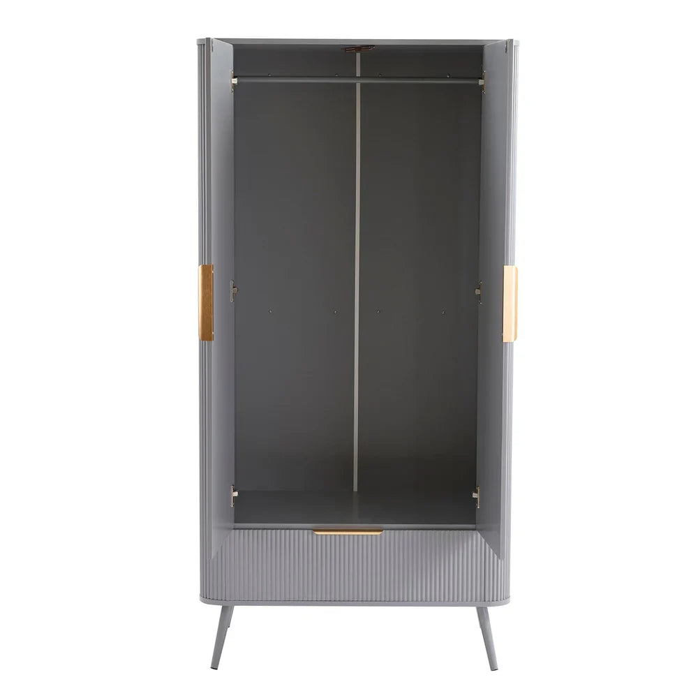 Softloom 2 Door Wardrobe - Light Grey Softloom