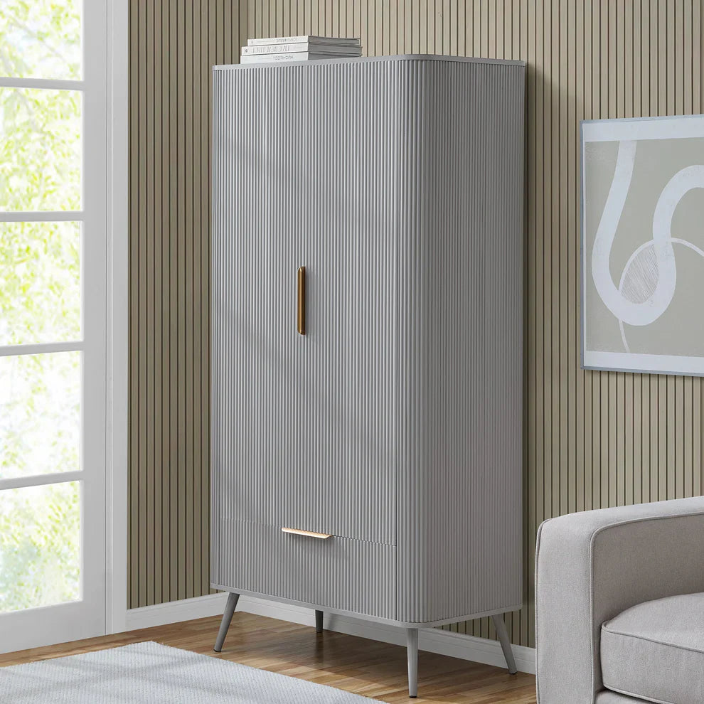 Softloom 2 Door Wardrobe - Light Grey Softloom