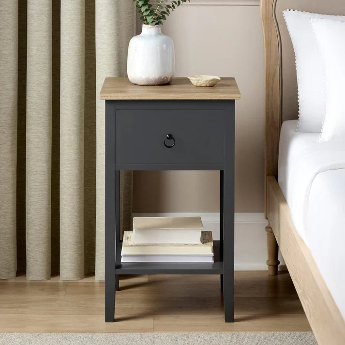Softloom 1 Drawer Nightstand - Charcoal Softloom