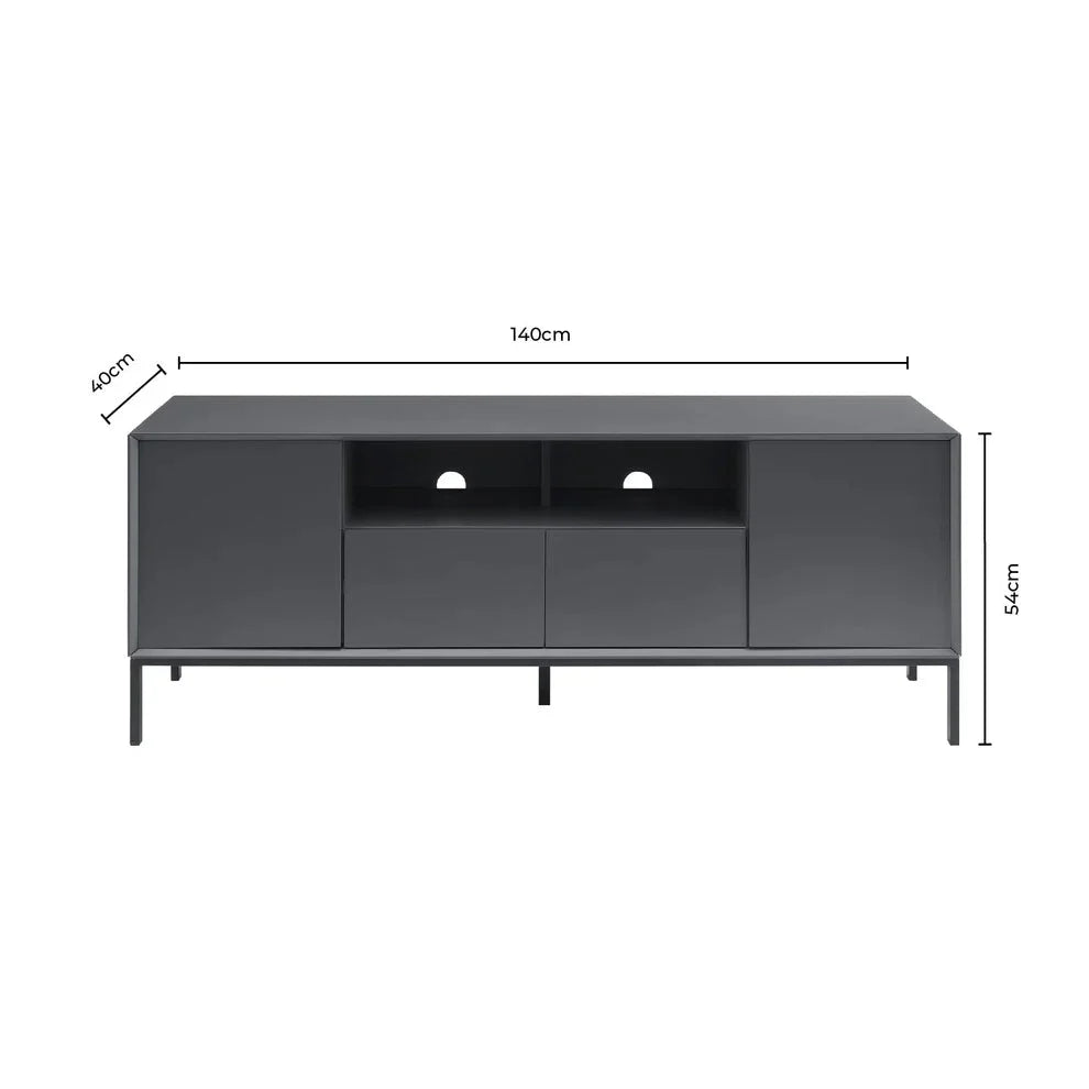 Softloom 140cm TV Unit - Charcoal Softloom