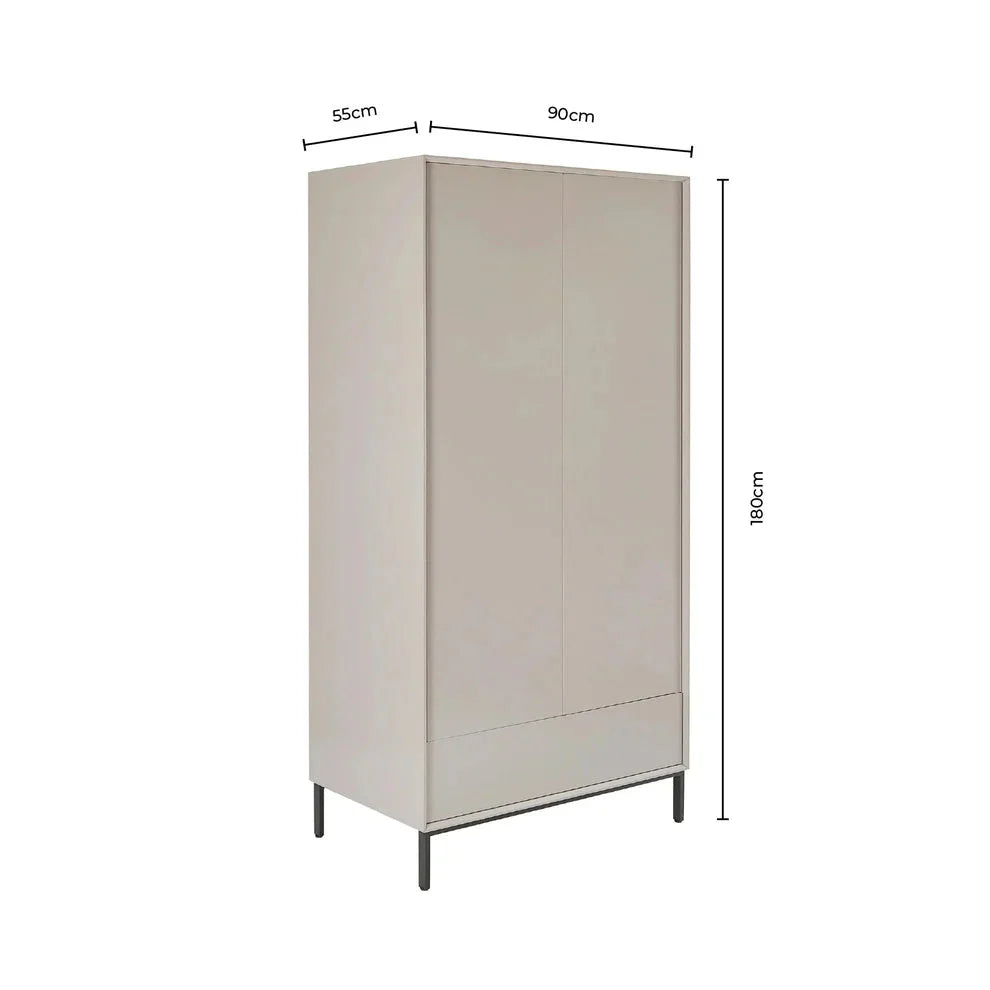Softloom 2 Door Wardrobe - Forest Green Softloom