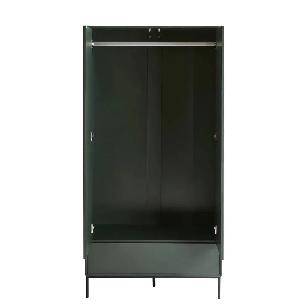 Softloom 2 Door Wardrobe - Forest Green Softloom
