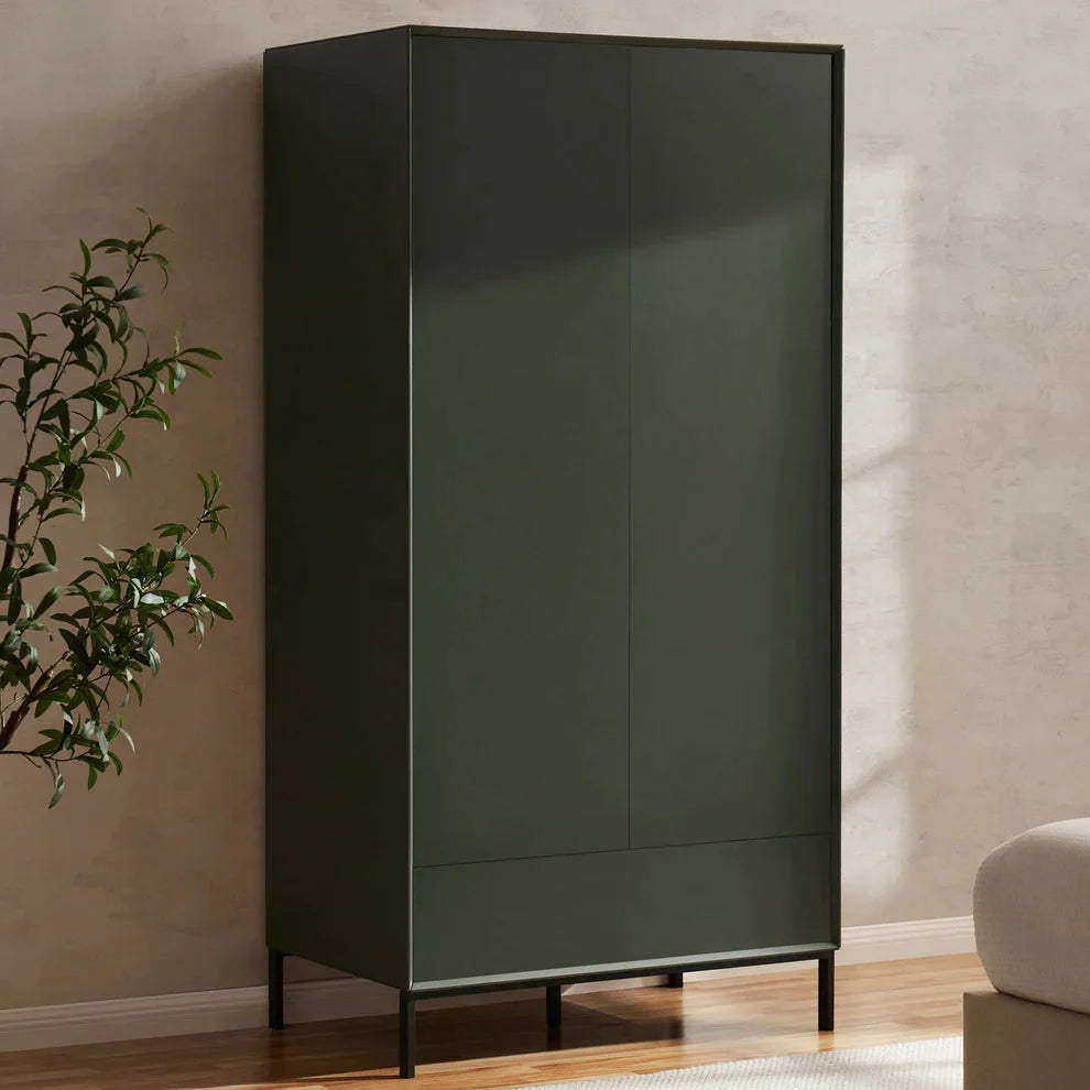 Softloom 2 Door Wardrobe - Forest Green Softloom